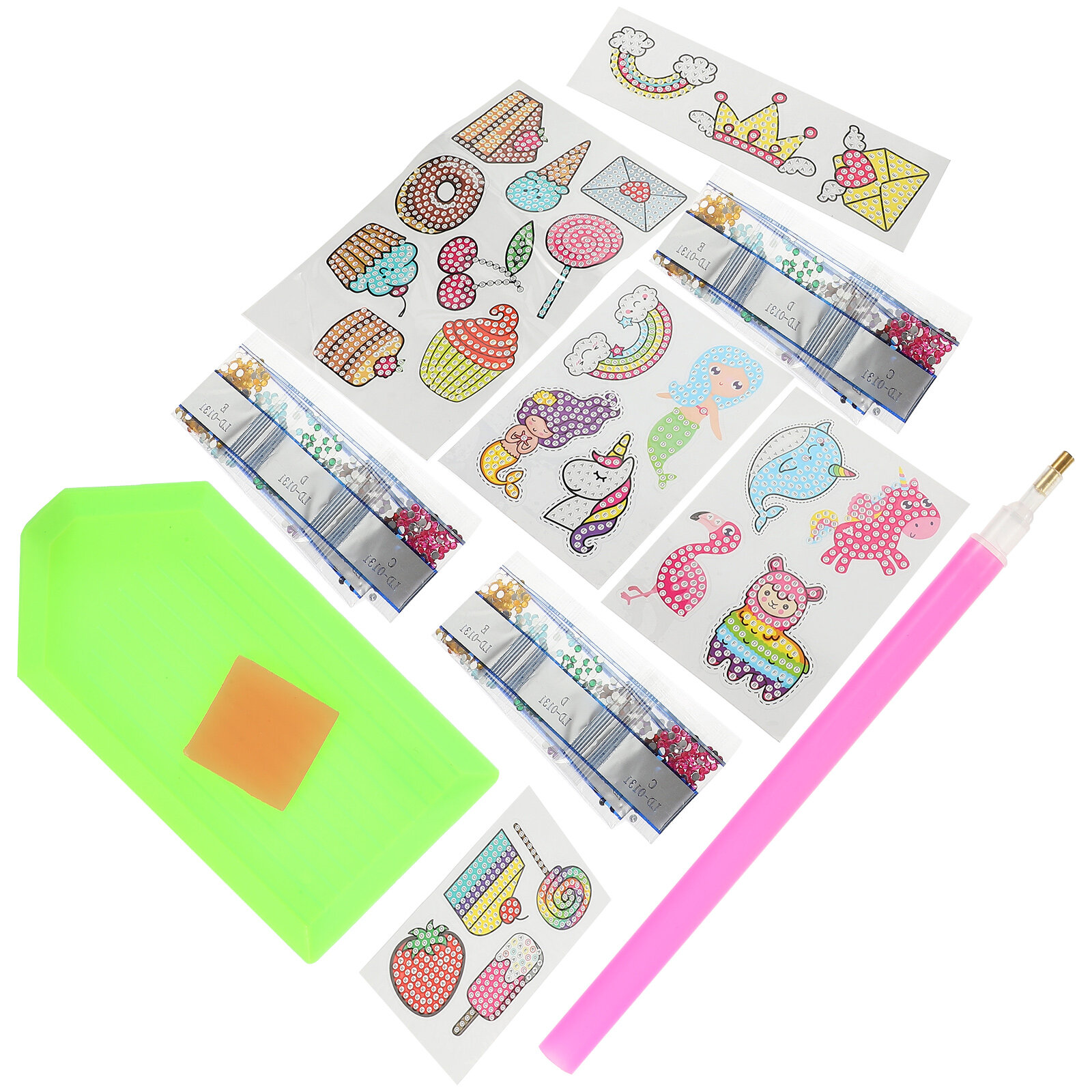 3 Sets of Diamond Stickers Kids Gemstone Art Stickers Kits Cute Gem Stickers for Kids, Size: 19X16X0.1CM